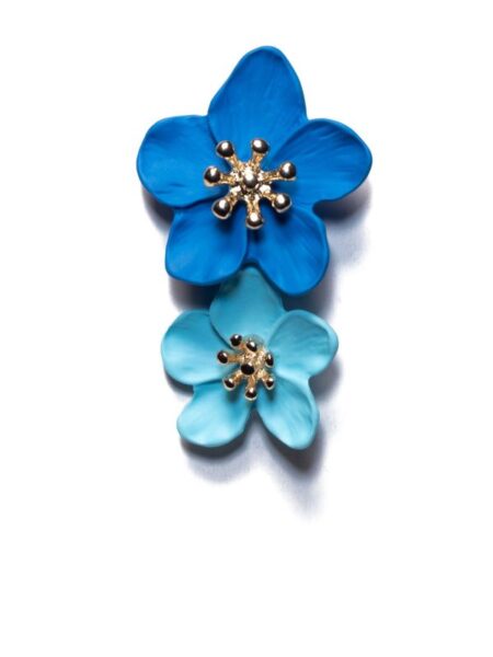 blå blomsterøreringe