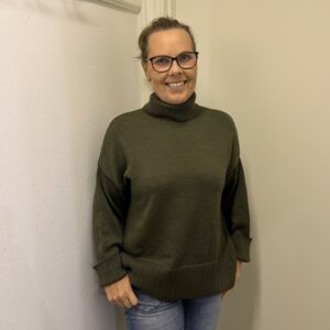 Invero Caroline Grün bluse i 100% merino uld